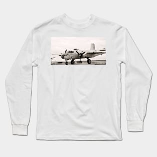 In the Mood B-25 Bomber Sepia Long Sleeve T-Shirt